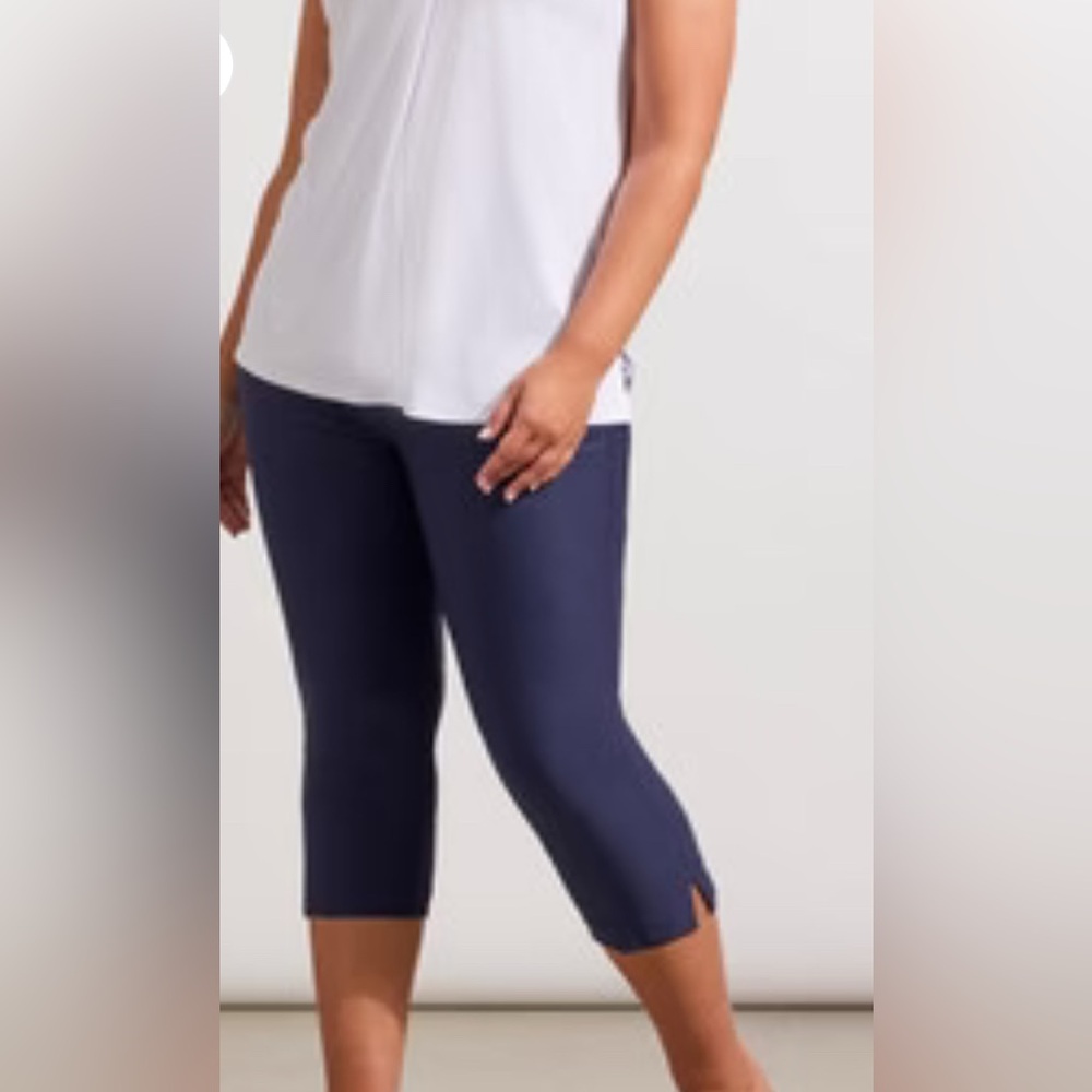 SOLDTribal Capris Flatten It Pull On Capri w/Side Slit Deep Blue SZ 10 UNOPENED